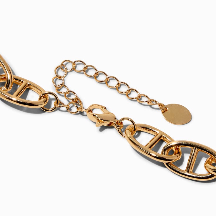 Gold-tone Chunky Pop Tab Chain Necklace,