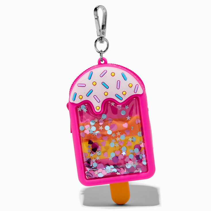 Pink Ice Lolly Shaker Mini Mart Jelly Coin Purse Keyring,