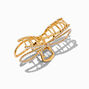 Pearl Gold Metal Bow Hair Claw,