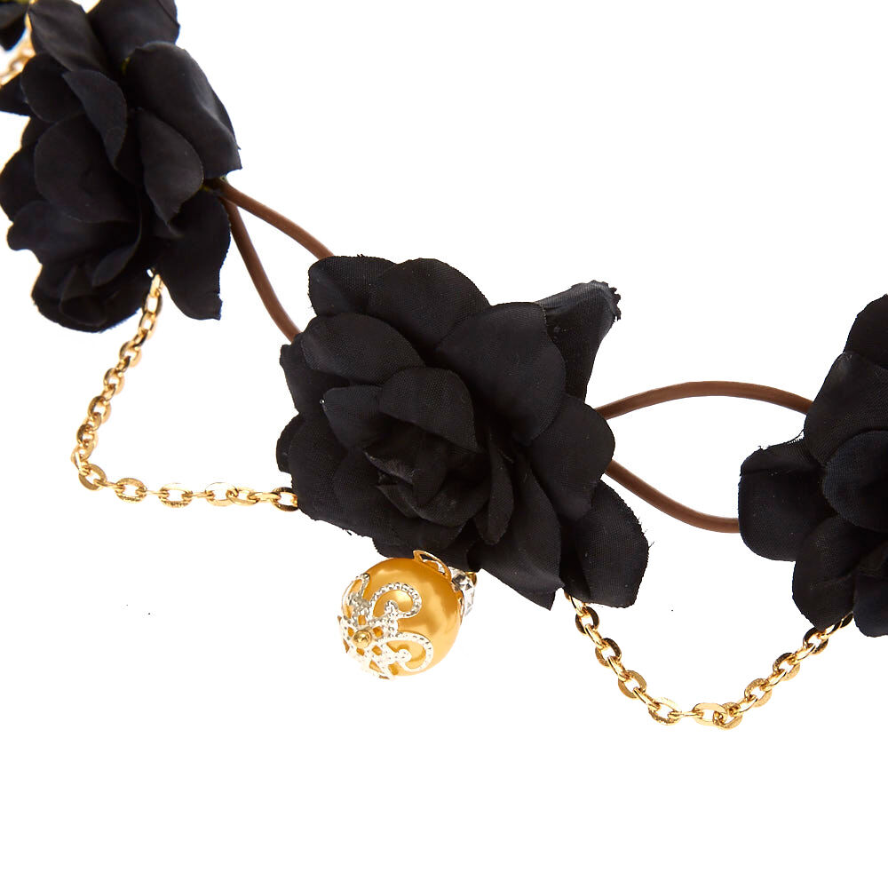 Black floral on sale crown