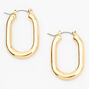 Gold 30MM Squared Oval Hoop Earrings,