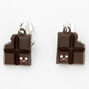 Silver 0.5&quot; Chocolate Clip On Drop Earrings - Brown,