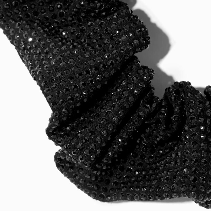 Black Embellished Sparkle Hair Scrunchie,