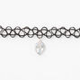 Outer Space Alien Tattoo Choker Necklace - Black,