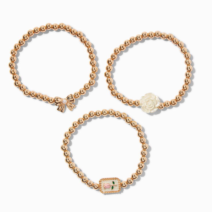 Gold-tone Uptown Stretch Bracelets - 3 Pack,