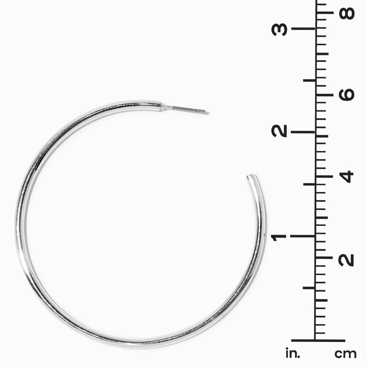 Silver-tone 60MM Tubular Hoop Earrings,