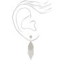 Silver Rhinestone 3&quot; Cascade Drop Earrings,