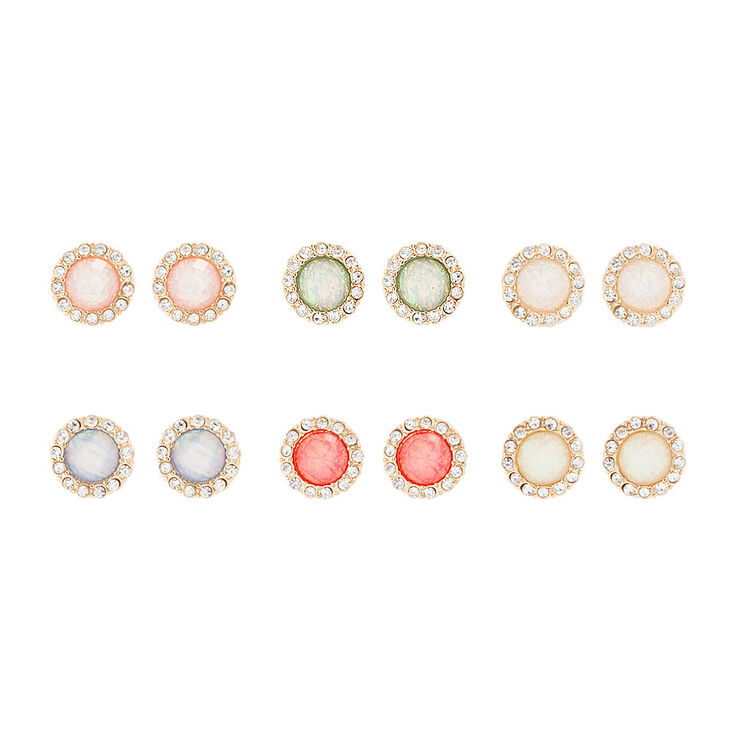 Iridescent Opal Crystal On Stud Earrings Claire S Us Iridescent Opal Crystal On Stud Earrings