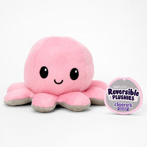 TeeTurtle&trade; Claire&#39;s Exclusive Reversible Plushies Pink &amp; Grey Sparkle Octopus,