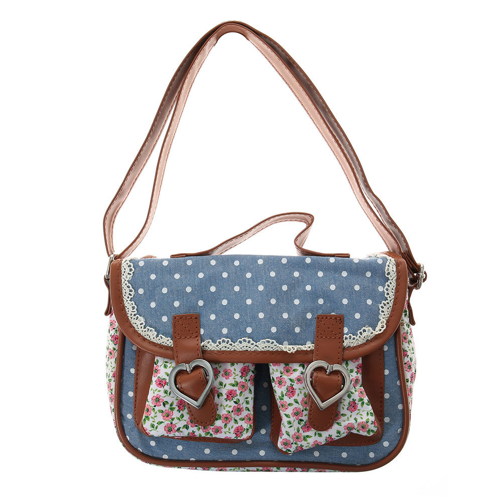 Claire's Club Polka Dot Crossbody Bag - Blue,