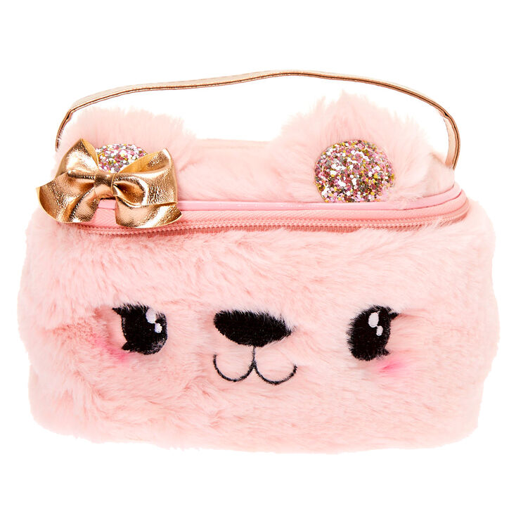 Trousse de maquillage ours en peluche Club&nbsp;Claire&#39;s - Rose,