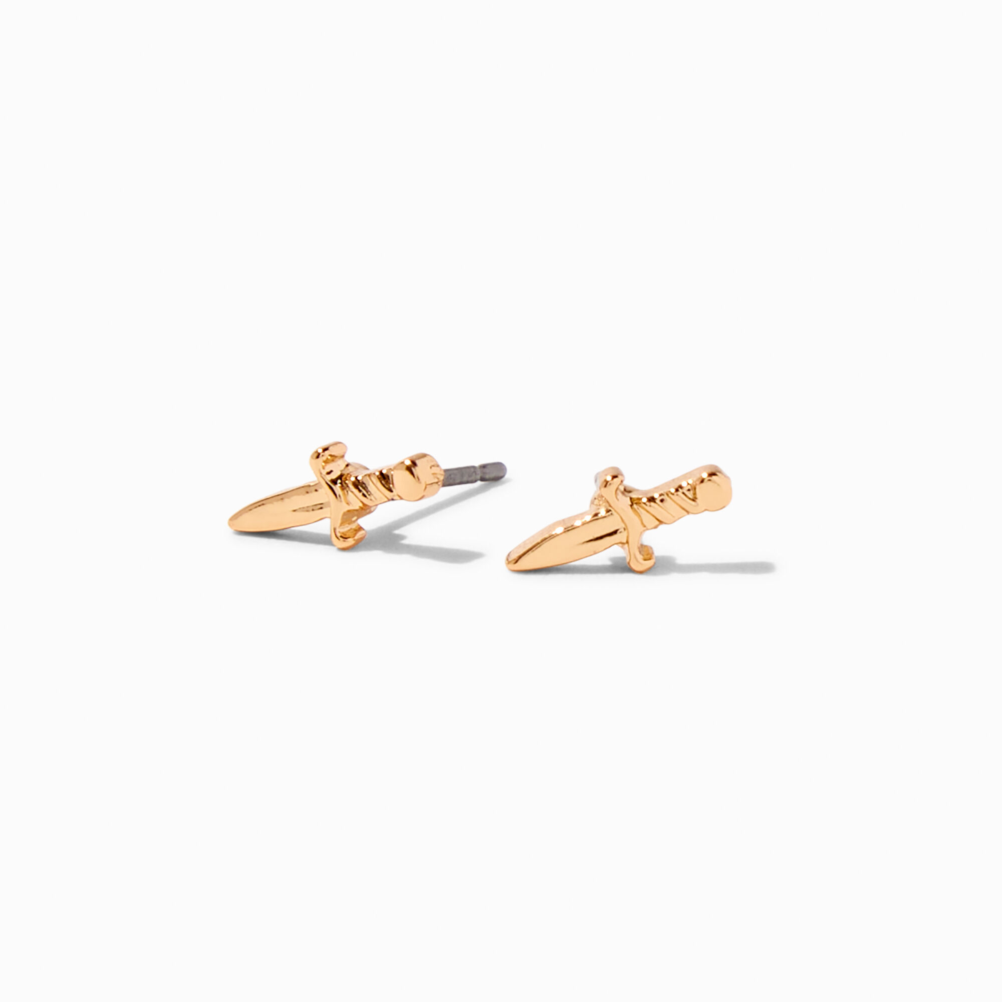 Gold-tone Dagger Stud Earrings,