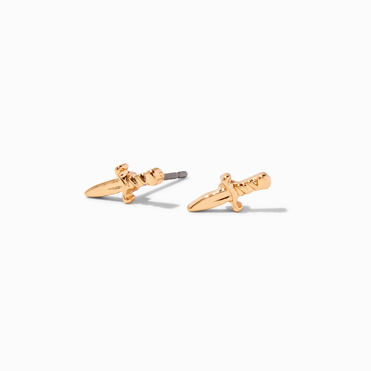 Gold Dagger Stud Earrings,