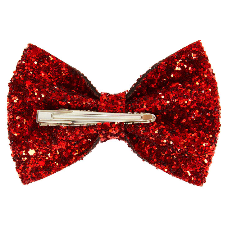 Glitter Mini Hair Clip - Red |