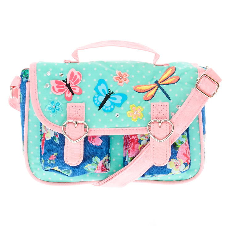 Sac bandouli&egrave;re papillon pastel,