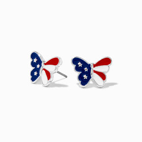 Stars &amp; Stripes Butterfly Stud Earrings,