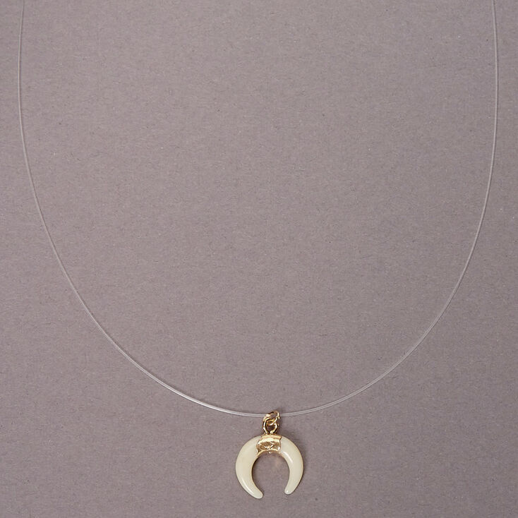 Southwest Horn Illusion Pendant Necklace - White,