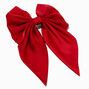 Red Satin Hair Bow Clip,