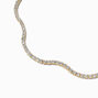 Gold-tone Cubic Zirconia Wiggle Tennis Bracelet,