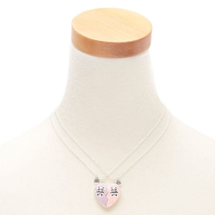 Best Friends Pandacorn Heart Pendant Necklaces - 2 Pack,