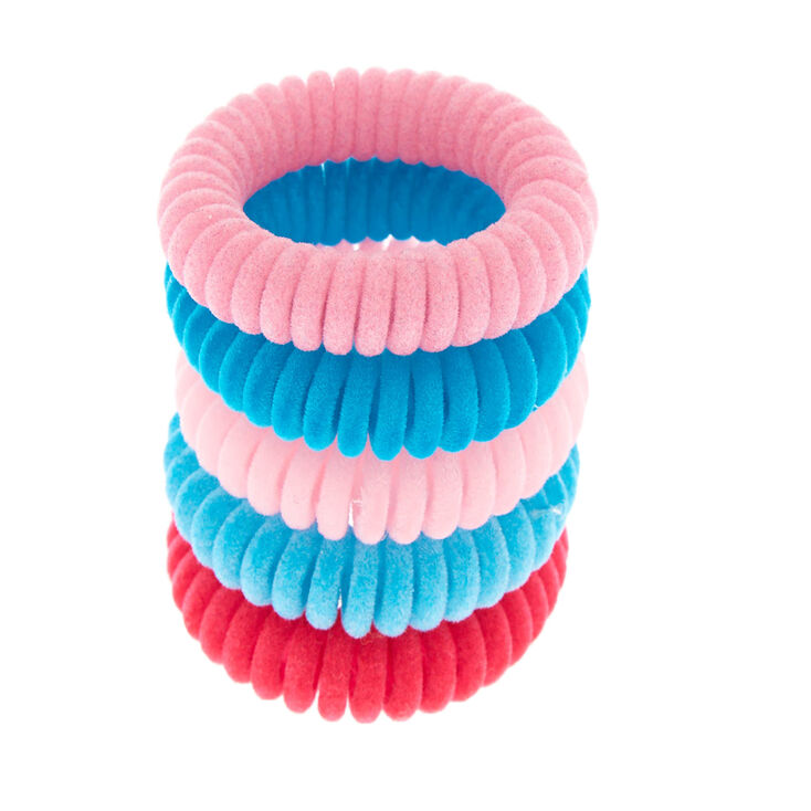 Claire&#39;s Club Velvet Spiral Hair Bobbles - 5 Pack,