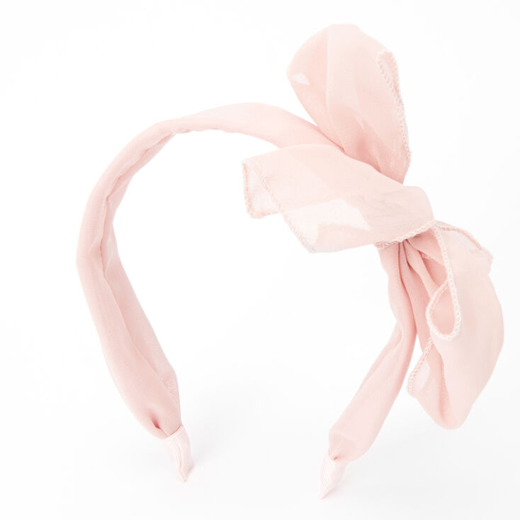 Chiffon Knotted Bow Headband - Pink | Claire's