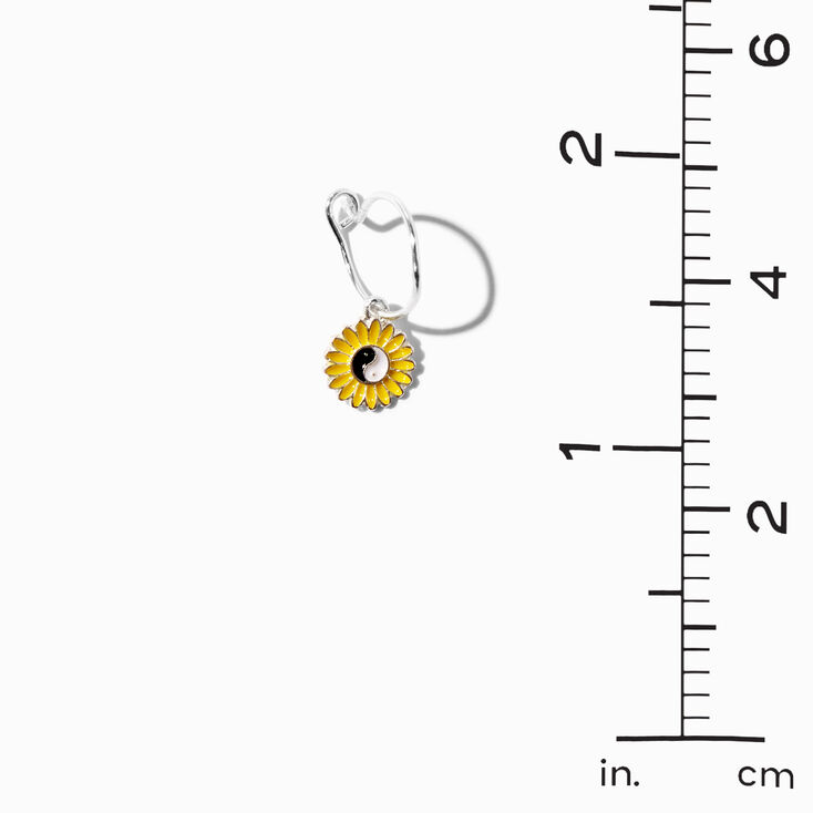 Silver Daisy Yin Yang Mixed Earrings Set - 6 Pack,
