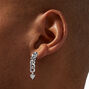 Silver-tone Crystal Chain 0.5&quot; Clip-On Drop Earrings ,