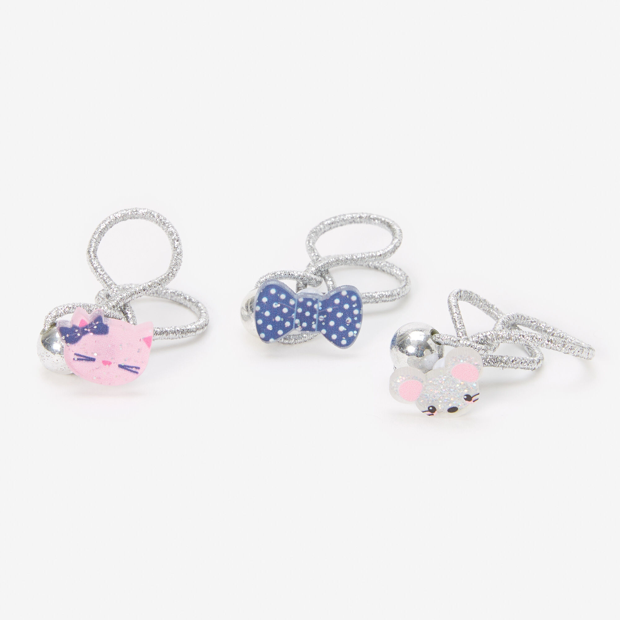 Claire's Club Cat Bow Hair Ties - 6 Pack,
