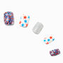 Stars &amp; Stripes Glittery Square Press On Faux Nail Set - 24 Pack,