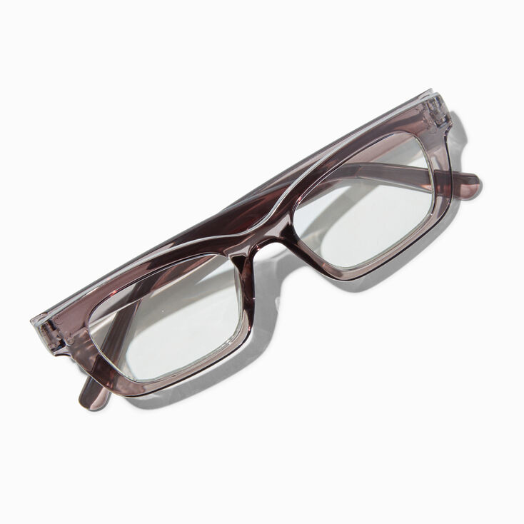 Gray Rectangular Clear Lens Frames,