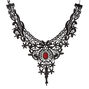 Lace Rose Choker Necklace - Black,