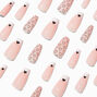 Heart French Tip Coffin Vegan Faux Nail Set - 24 Pack,