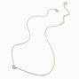 Gold-tone Cubic Zirconia Heart Pendant Necklace,