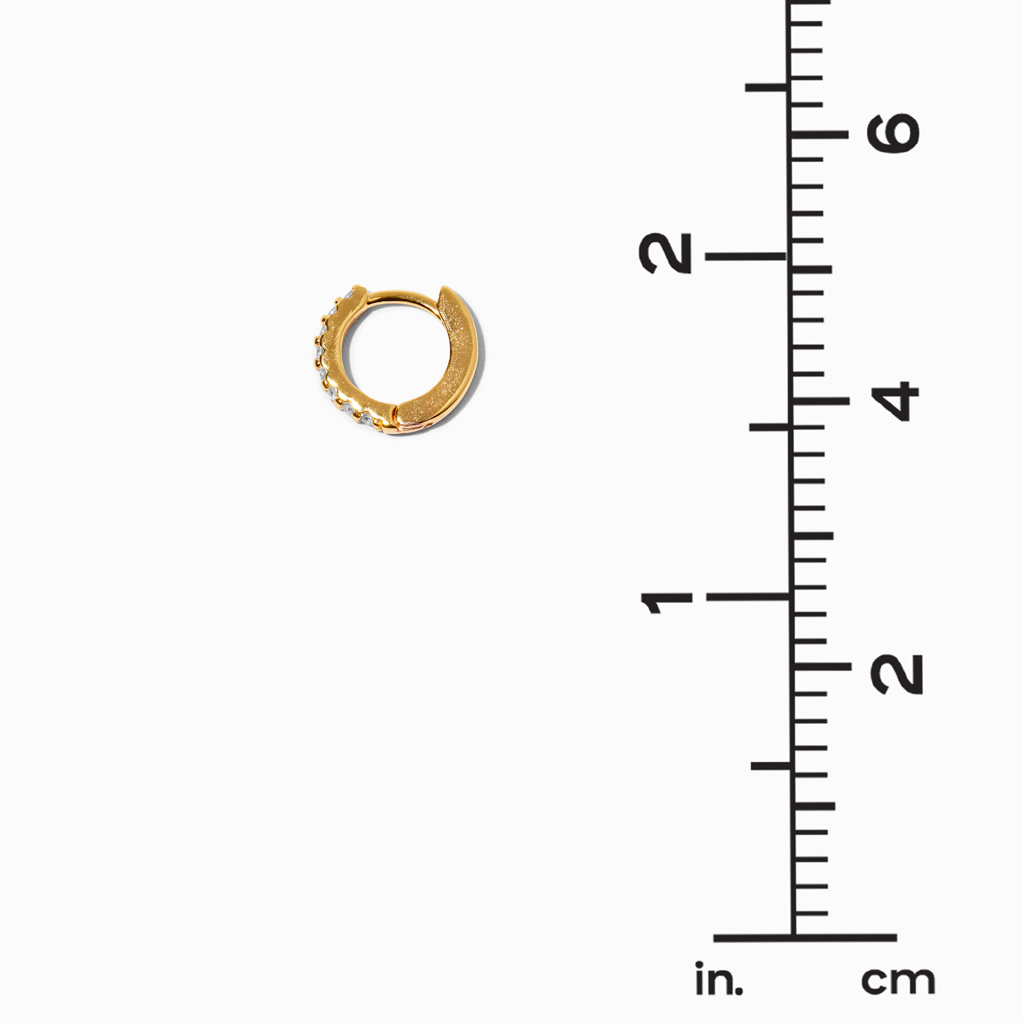 C LUXE by Claire's 18k Yellow Gold Plating Pavé 8MM Clicker Hoop Earrings,