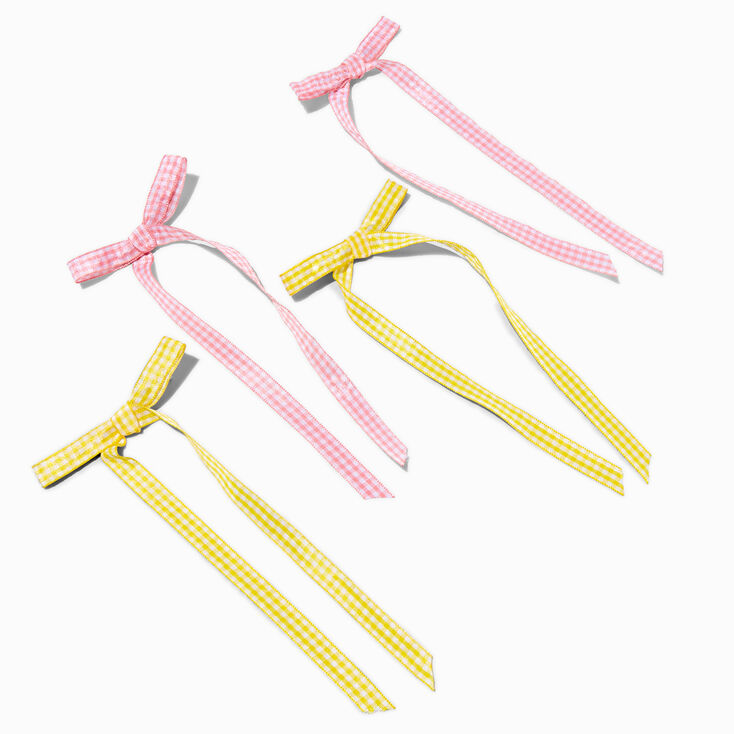 Claire&#39;s Club Gingham Hair Bow Clips - 4 Pack,