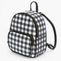 Black &amp; White Gingham Print Small Backpack,