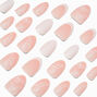 Butterfly French Short Almond Vegan Faux Nail Set - 24 Pack,