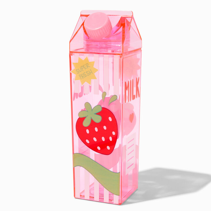 Strawberry Milk Carton Water Bottle,