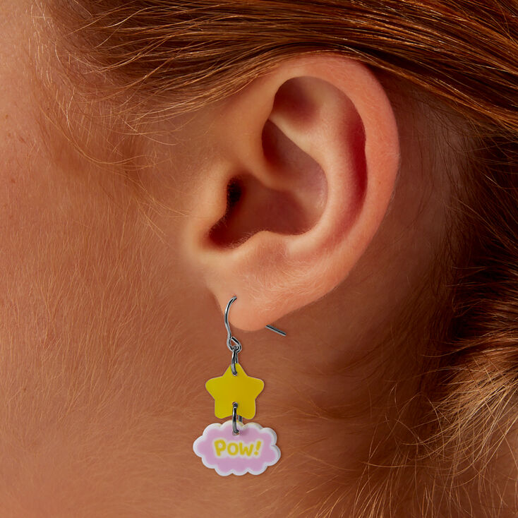 Star &quot;Pow&quot; Drop Earrings,