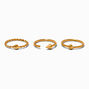 20G Gold-tone Titanium Twisted Spike Nose Hoops - 3 Pack,
