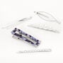 Silver Pearl Tortoiseshell Geometric Hair Pins - Blue, 6 Pack,