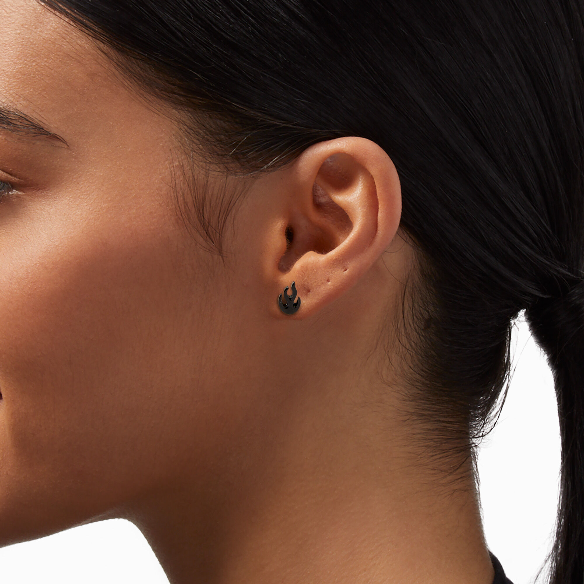 Black Flame Stud Earrings