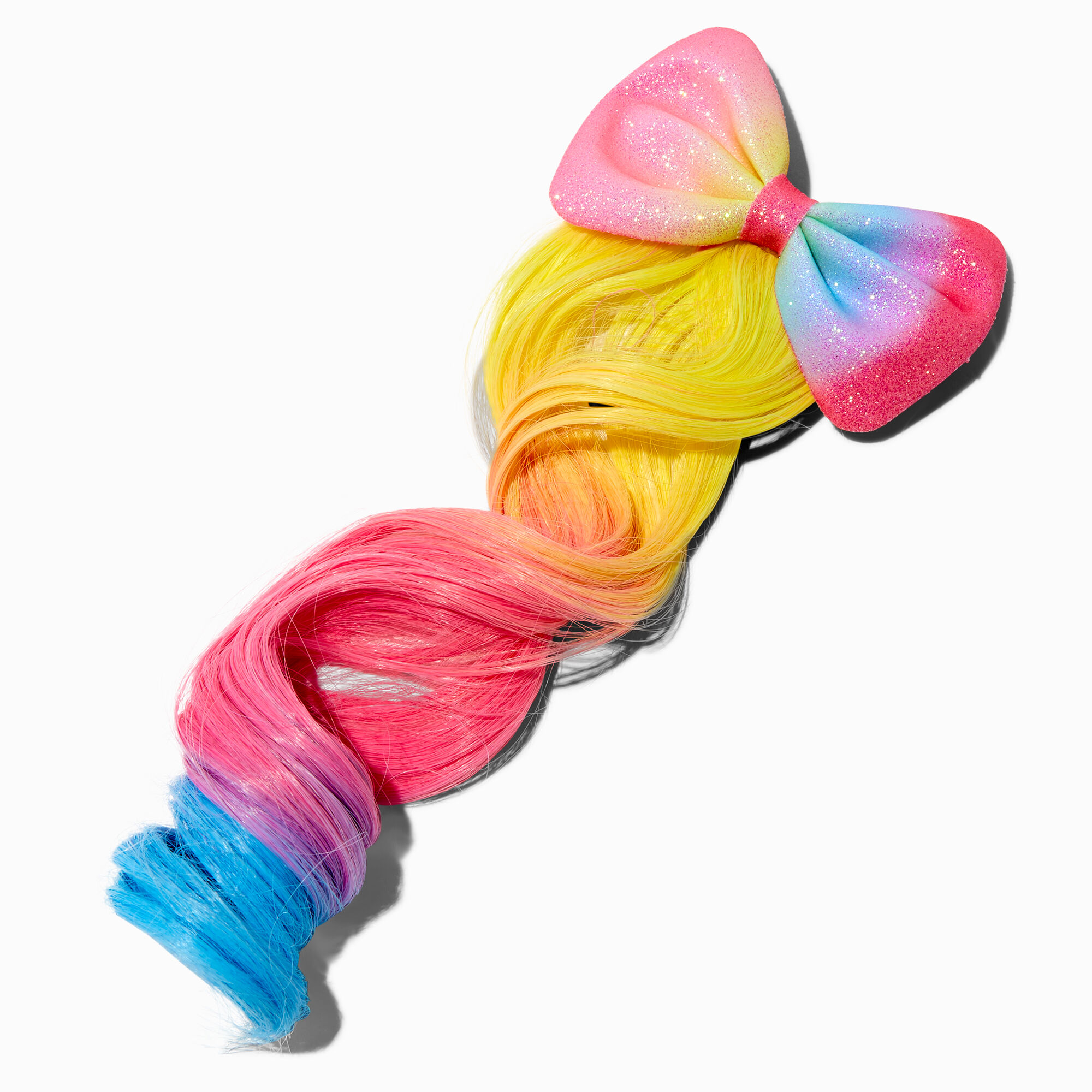 View Claires Club Bow Faux Hair Clip Rainbow information