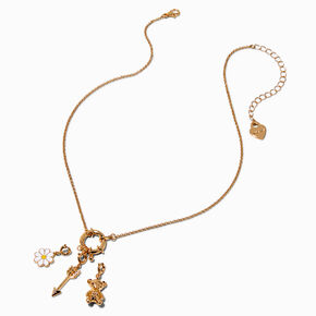 T H E M E x Claire&#39;s Girly Gold-tone Rope Chain Charm Necklace,
