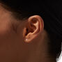 14kt Yellow Gold 3mm Pink Cubic Zirconia Studs Ear Piercing Kit with Ear Care Solution,