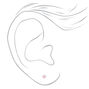 14kt White Gold 3mm Pink Cubic Zirconia Baby Ear Piercing Kit with Ear Care Solution,
