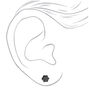 Black Cubic Zirconia 7MM Round Stud Earrings,