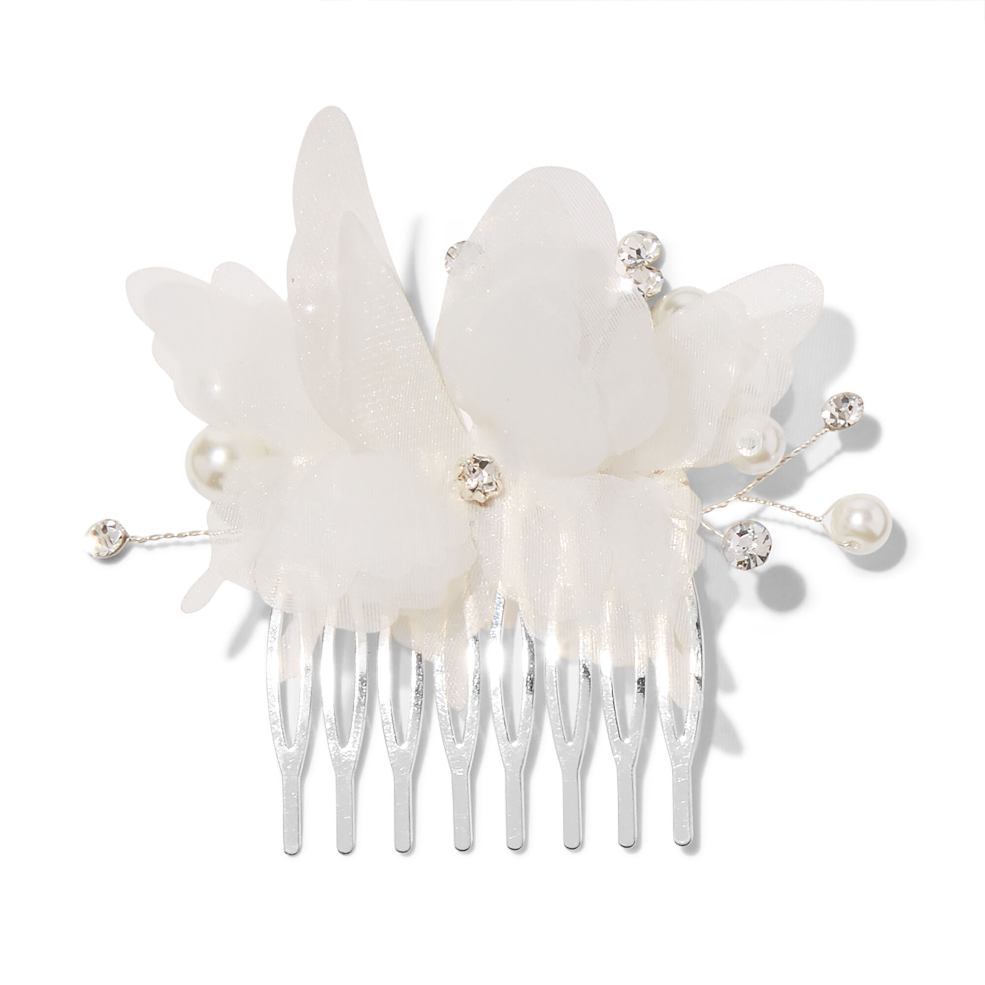 Silver Whimsical Butterfly Hair Comb | Claire's