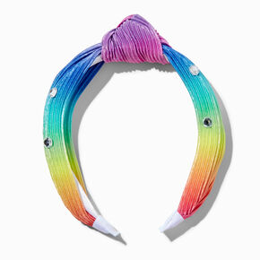 Claire&#39;s Club Top Knot Rainbow Gems Headband,